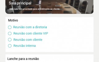 Aplicativo para salas de reuniões