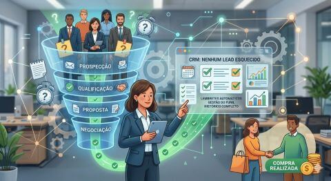 Veja como um CRM para reduzir esquecimentos no funil melhora a rotina comercial com tarefas, lembretes, histórico centralizado e visibilidade do pipeline.