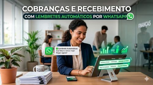 Cobrança e recebimento com lembretes automáticos por WhatsApp ajudam empresas de serviço a reduzir atrasos sem depender de ligações, mensagens manuais e “cobranças no braço”.
