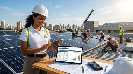 Veja como energia solar e gestão de orçamentos reduzem retrabalho com padrão de dados, controle de versões, aprovação com evidência e integração entre comercial, projetos e administrativo.