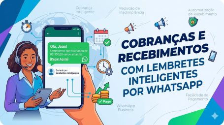 Saiba como a cobrança e recebimento com lembretes inteligentes por WhatsApp reduzem atrasos, diminuem inadimplência e evitam retrabalho, com mensagens ligadas ao status e link de pagamento.