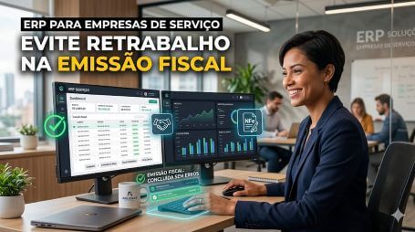 Imagem ilustrativa sobre o uso de um ERP para empresas de serviço para evitar retrabalho na emissão fiscal.