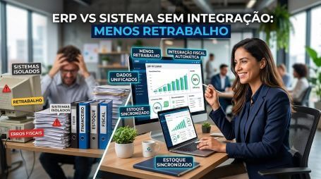 Home 67 Entenda a diferença entre ERP vs sistema de gestão sem integração fiscal. Veja onde nasce o retrabalho, como identificar falhas na integração e os impactos em custo e produtividade.